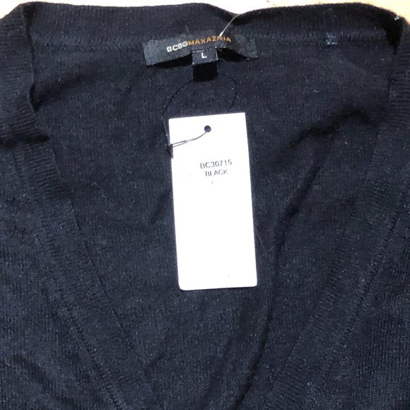 Brand New Long Women's BCBGMaxazria Black Cardigan Sweater - Picture 3 of 9